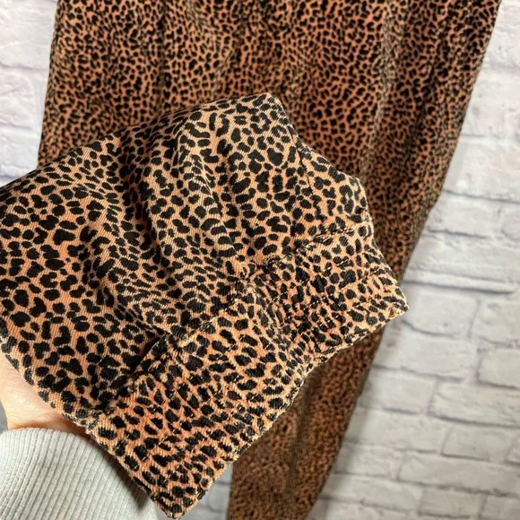 Anthropologie Brown Leopard Print Joggers - Picture 5 of 9